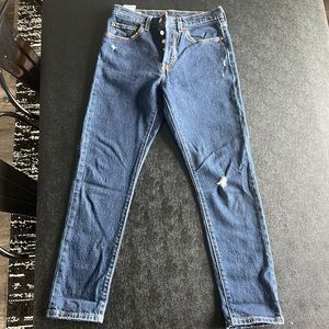 Levi Premium 501 Skinny - Dark Wash with minor distressing